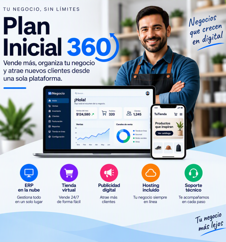 Plan Inicial 360 - Consigue más clientes y controla tu negocio