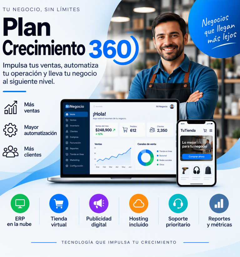 Plan Crecimiento 360 - Impulsa tus ventas y crece tu negocio.